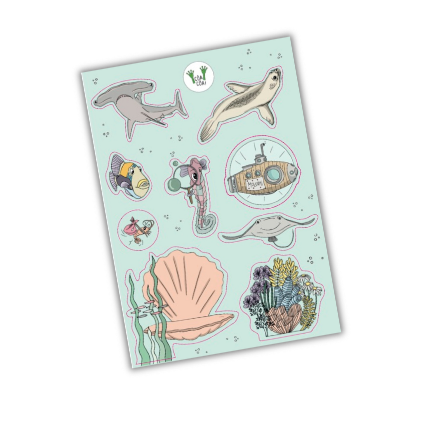 Planche d'autocollants - Les écailles de Molokai